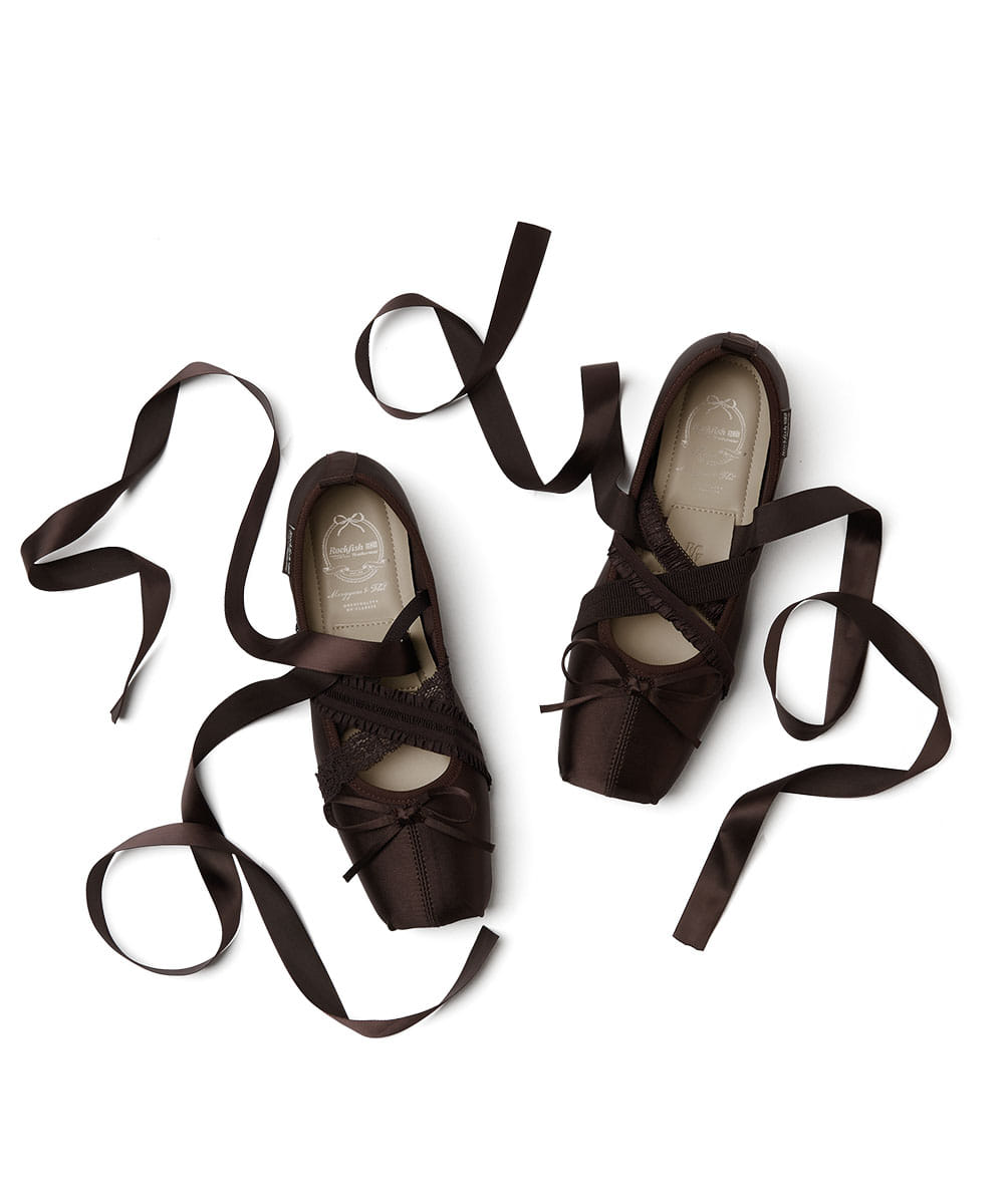 รองเท้าแมรี่เจน BANDING BALLET FLAT - BROWN