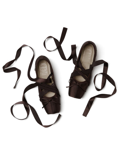 รองเท้าแมรี่เจน BANDING BALLET FLAT - BROWN