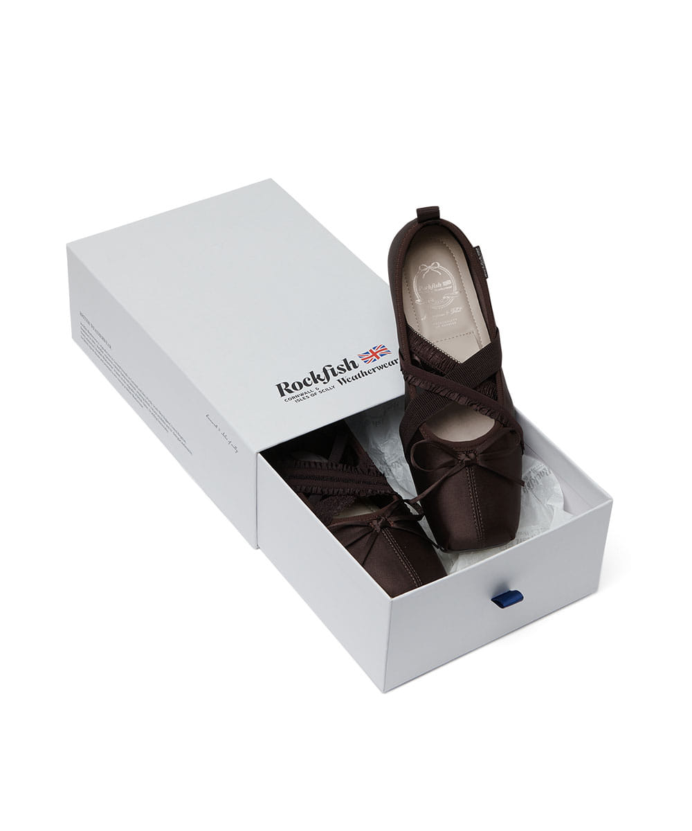 รองเท้าแมรี่เจน BANDING BALLET FLAT - BROWN