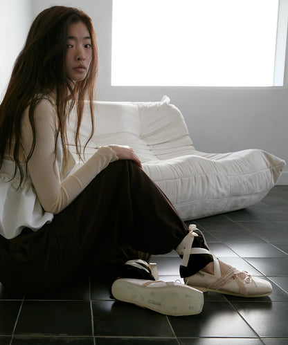 รองเท้าแมรี่เจน BANDING BALLET FLAT - PINK