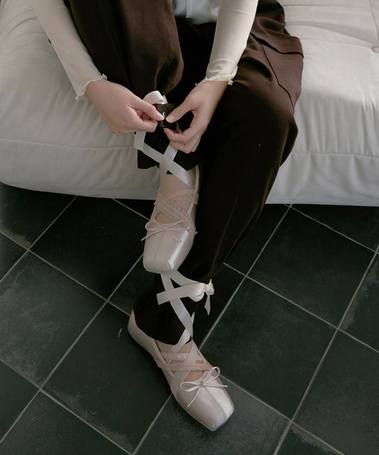 รองเท้าแมรี่เจน BANDING BALLET FLAT - PINK