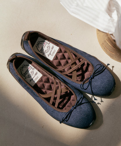 รองเท้าแมรี่เจน BELLA CROSS BANDING FLATS(PEBBLE SOLE) - NAVY
