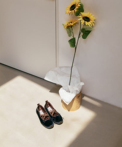 รองเท้าแมรี่เจน BELLA CROSS BANDING FLATS(PEBBLE SOLE) - NAVY