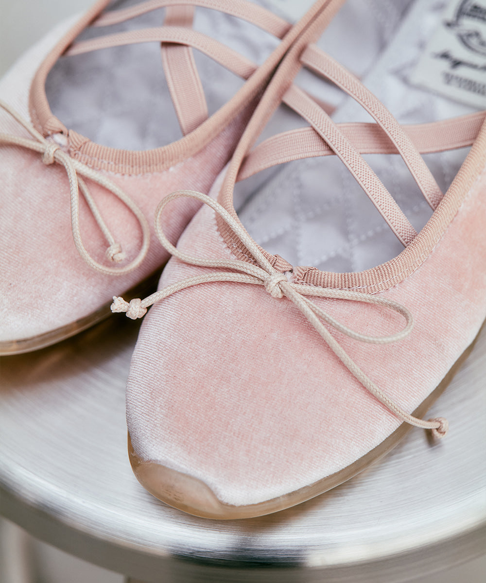รองเท้าแมรี่เจน BELLA CROSS BANDING FLATS(PEBBLE SOLE) - PINK