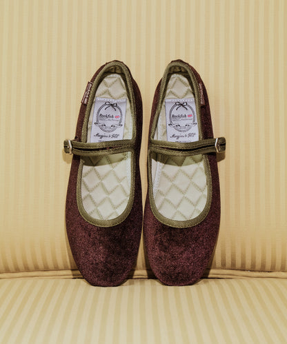 รองเท้าแมรี่เจน BELLA QUILTED MARYJANE - DARK BROWN/GREEN