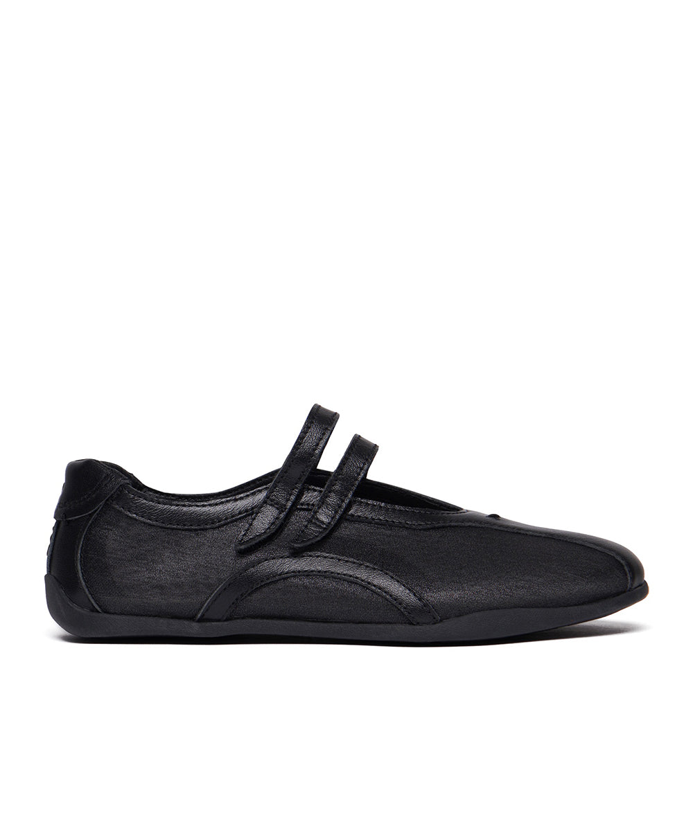 รองเท้าผ้าใบ TWIN SHEER MESH SNEAKER - BLACK