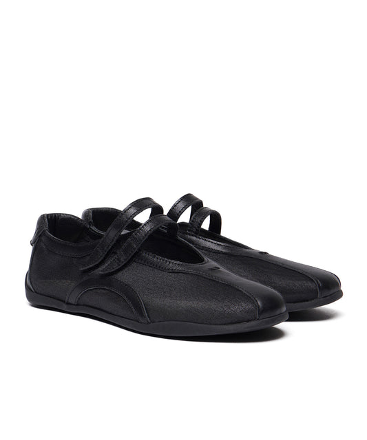 รองเท้าผ้าใบ TWIN SHEER MESH SNEAKER - BLACK