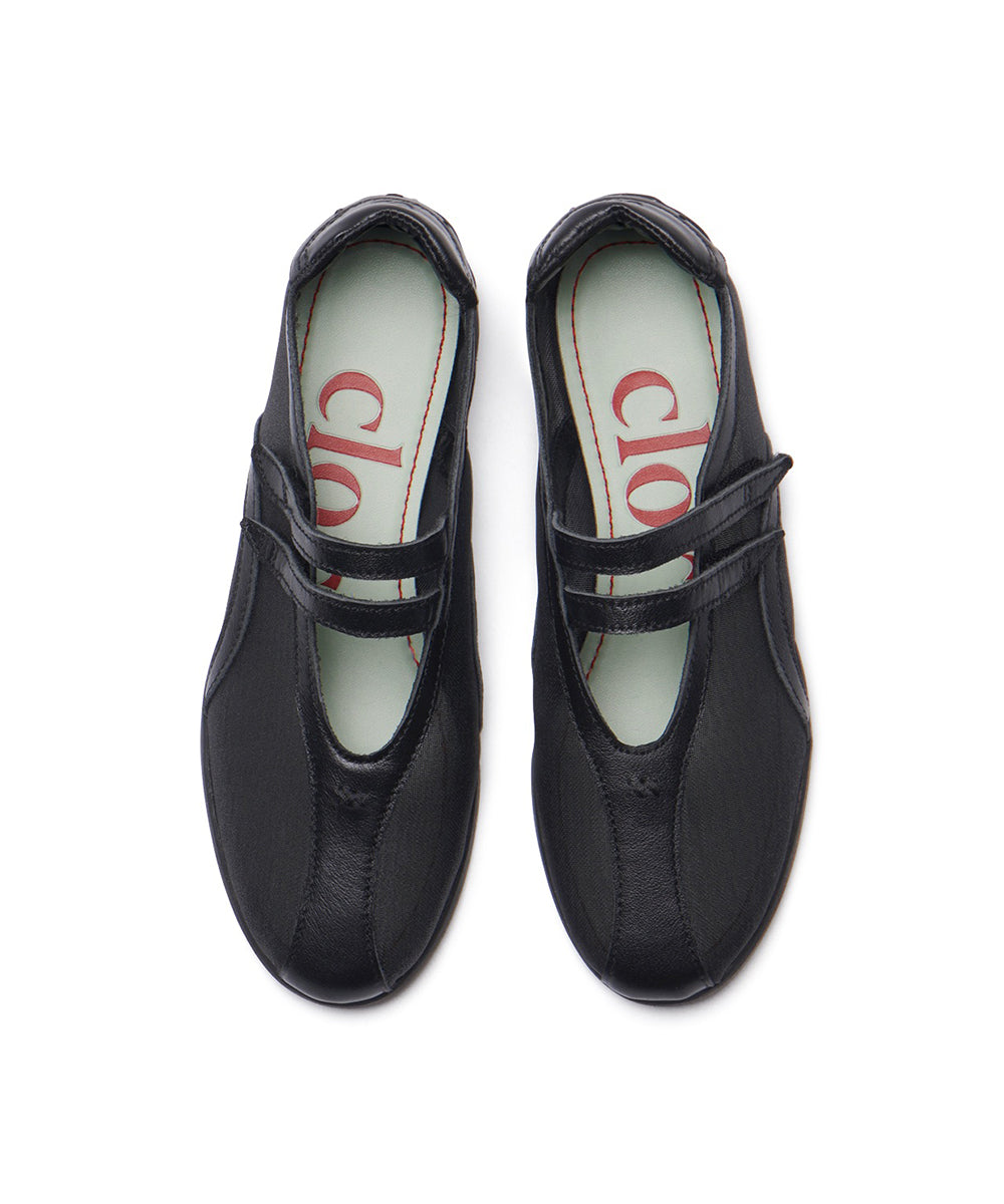 รองเท้าผ้าใบ TWIN SHEER MESH SNEAKER - BLACK