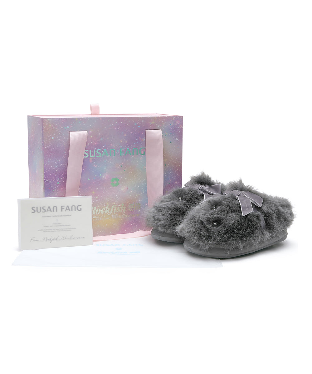 รองเท้าเปิดส้น X SUSAN FANG FURRY MULE - GREY
