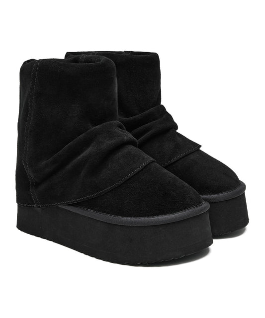 MAXI FOLDED BOOTS SHORT (6inch) - BLACK