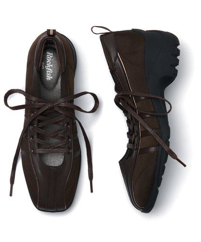 รองเท้าผ้าใบ BLISS HEEL LACEUP SNEAKERS - CHOCO