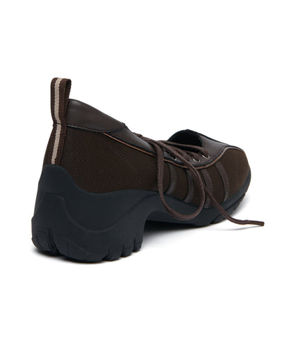 รองเท้าผ้าใบ BLISS HEEL LACEUP SNEAKERS - CHOCO