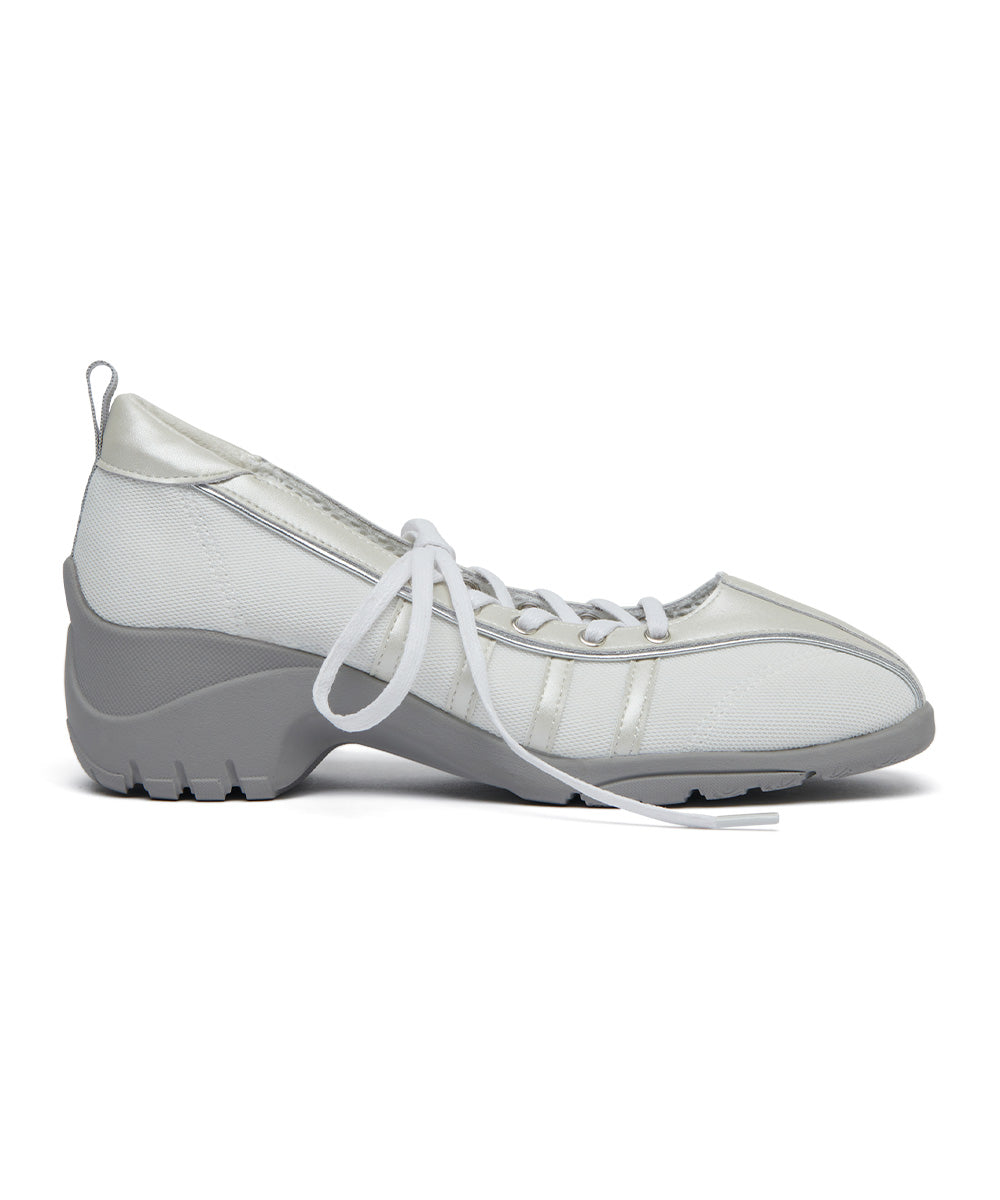 BLISS HEEL LACEUP SNEAKERS - CREAM PEARL