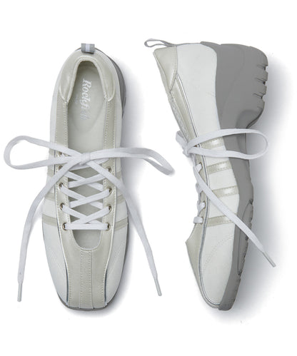 BLISS HEEL LACEUP SNEAKERS - CREAM PEARL