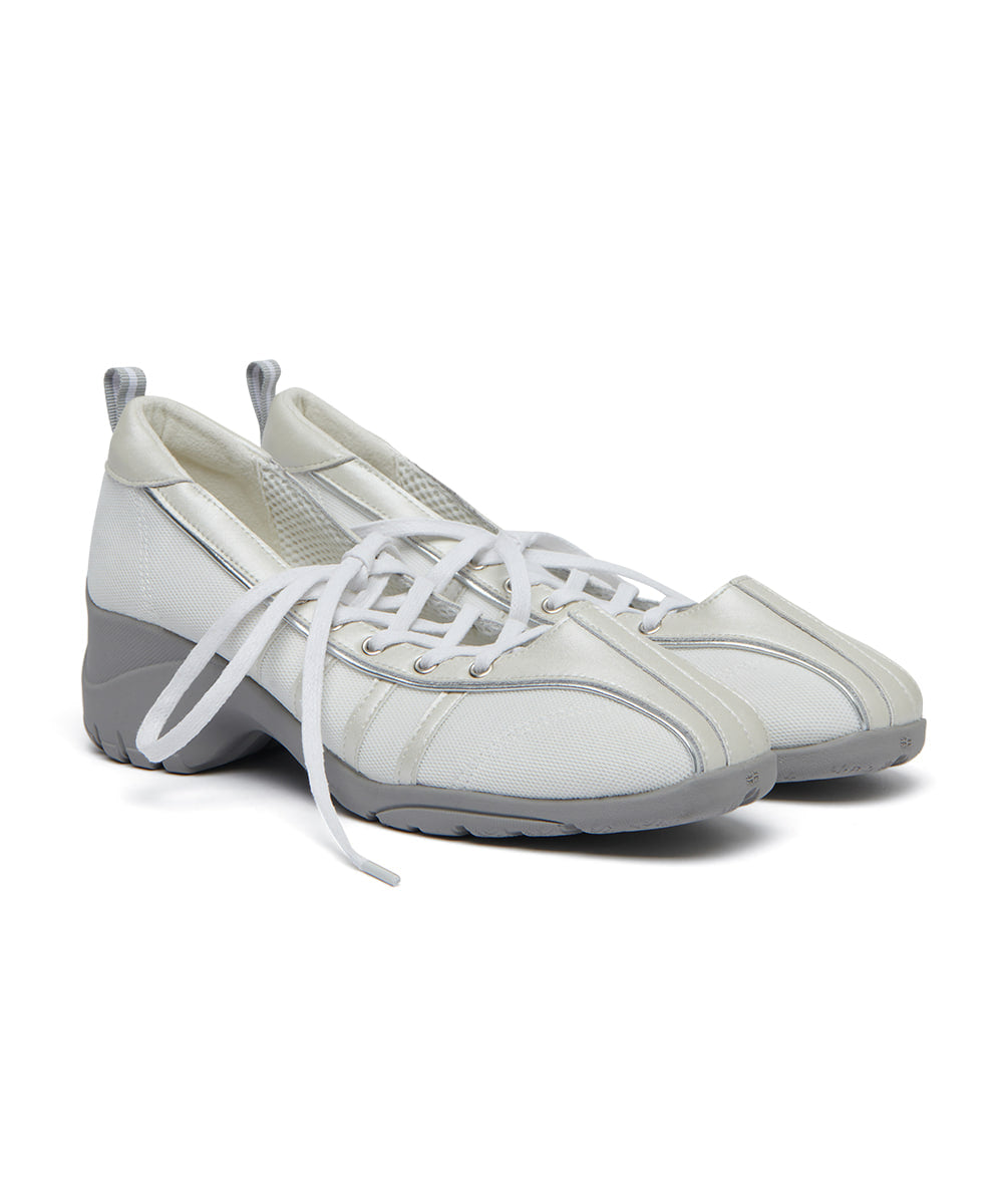 BLISS HEEL LACEUP SNEAKERS - CREAM PEARL