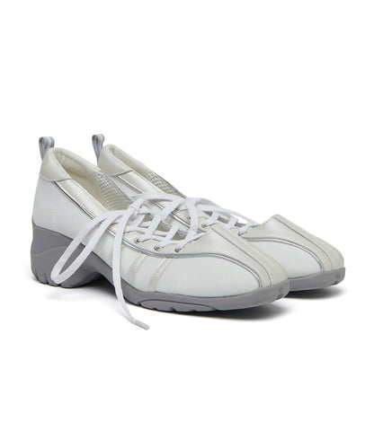 BLISS HEEL LACEUP SNEAKERS - CREAM PEARL