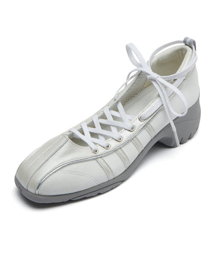 BLISS HEEL LACEUP SNEAKERS - CREAM PEARL
