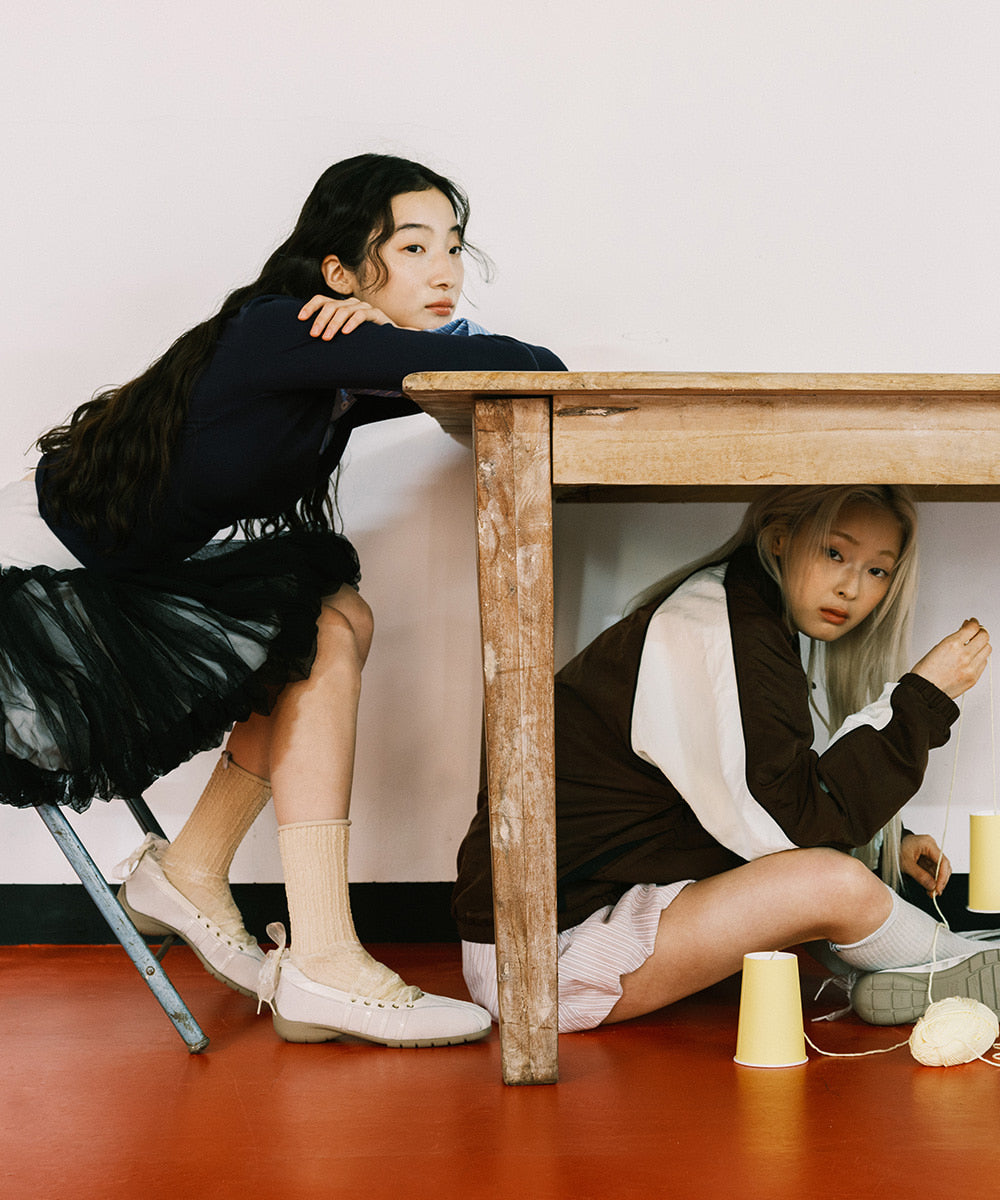 รองเท้าผ้าใบ BLISS LACEUP SNEAKERS - LIGHT BEIGE