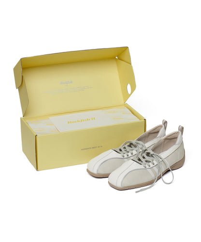 รองเท้าผ้าใบ BLISS LACEUP SNEAKERS - LIGHT BEIGE