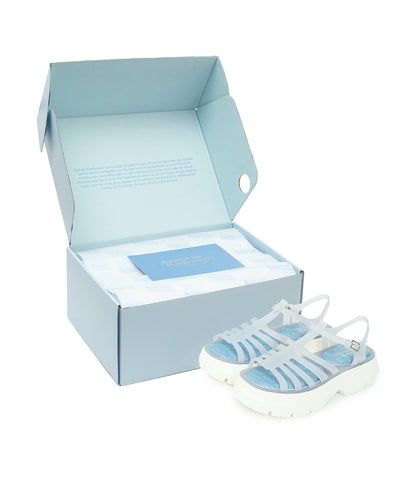 รองเท้าเจลลี่ GLAIR FLATFORM STRAPPY SANDALS - BLUE