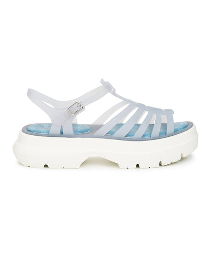 รองเท้าเจลลี่ GLAIR FLATFORM STRAPPY SANDALS - BLUE