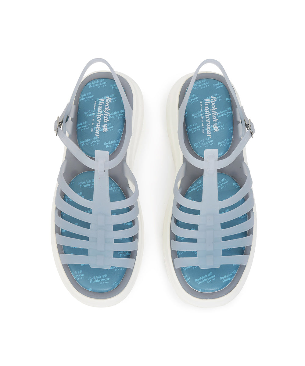 รองเท้าเจลลี่ GLAIR FLATFORM STRAPPY SANDALS - BLUE