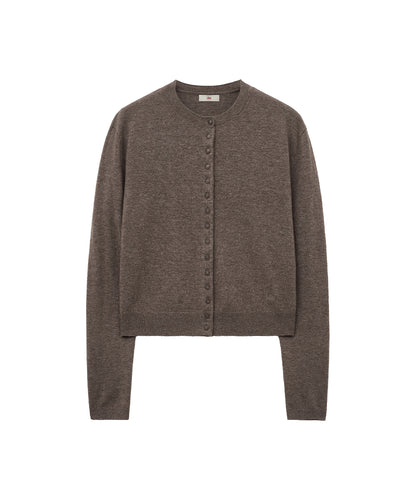 เสื้อคาร์ดิแกน CLASSIC WOOL CARDIGAN - BROWN