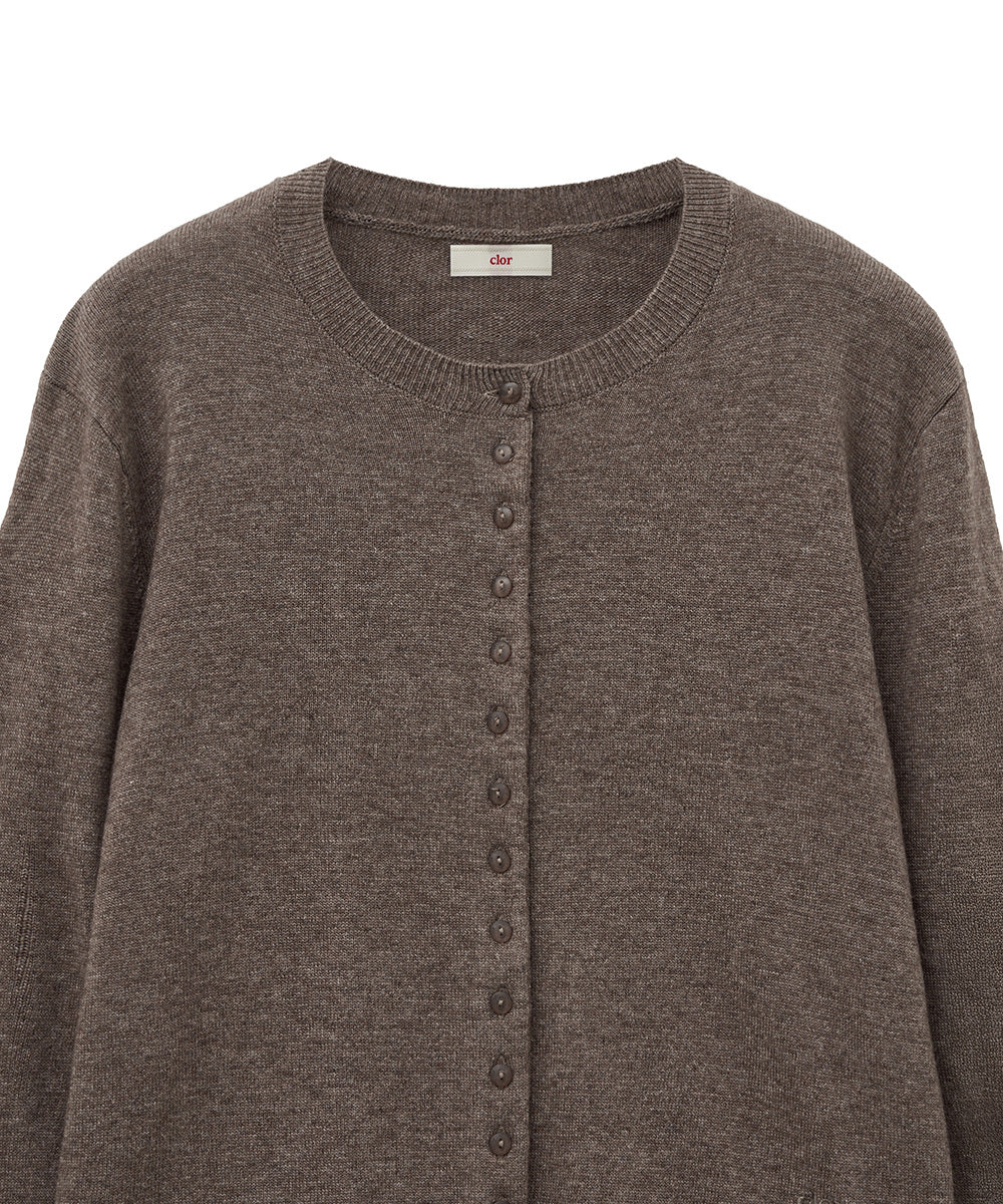 เสื้อคาร์ดิแกน CLASSIC WOOL CARDIGAN - BROWN