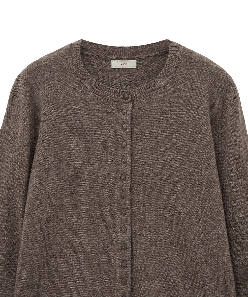 เสื้อคาร์ดิแกน CLASSIC WOOL CARDIGAN - BROWN