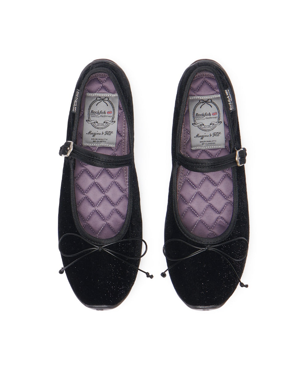 รองเท้าแมรี่เจน BELLA MARYJANES(PEBBLE SOLE) - GLITTER BLACK