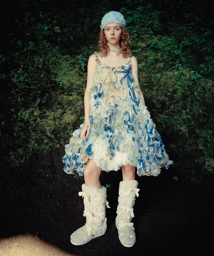 X SUSAN FANG FURRY BUBBLE HAT - SKY BLUE