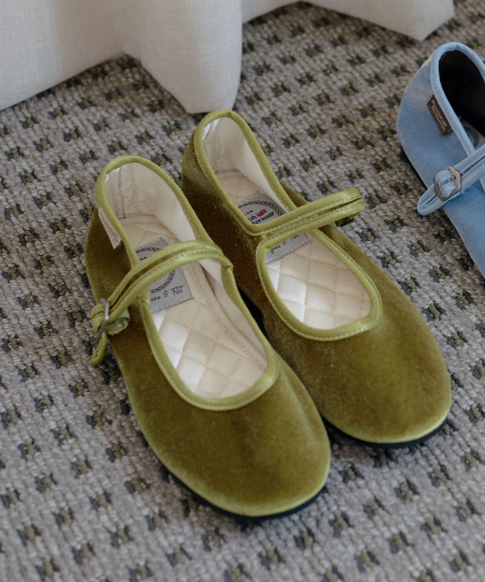 รองเท้าแมรี่เจน BELLA QUILTED MARYJANE - OLIVE