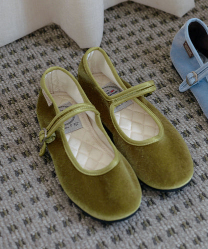 รองเท้าแมรี่เจน BELLA QUILTED MARYJANE - OLIVE