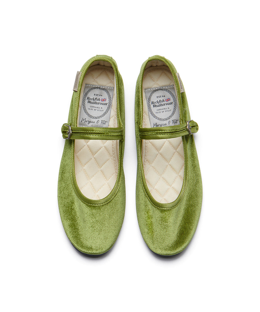 รองเท้าแมรี่เจน BELLA QUILTED MARYJANE - OLIVE