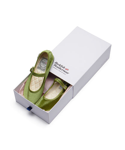 รองเท้าแมรี่เจน BELLA QUILTED MARYJANE - OLIVE