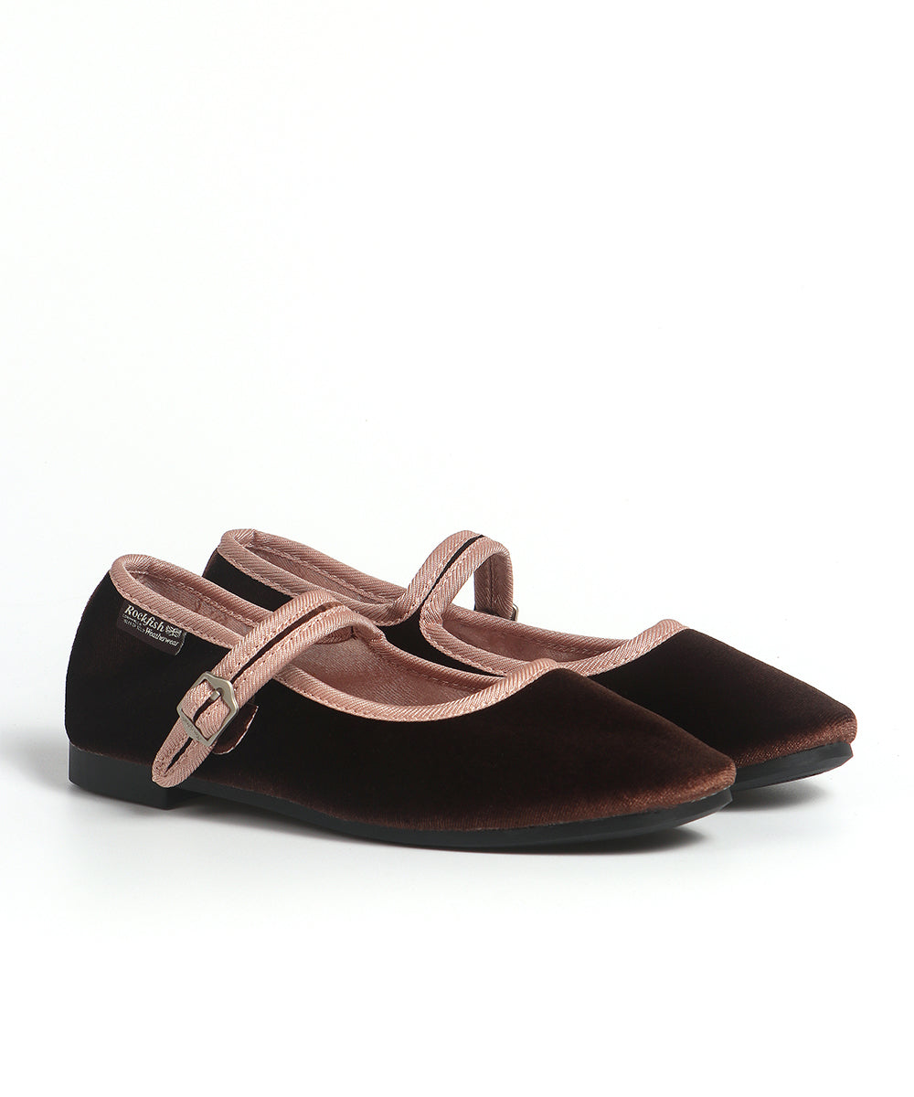 รองเท้าแมรี่เจน BELLA QUILTED MARYJANE - CHOCO