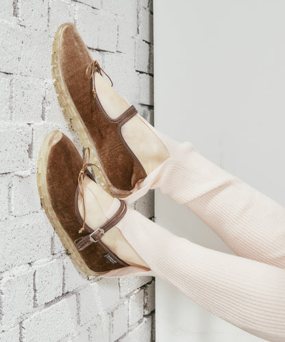 รองเท้าแมรี่เจน BELLA MARYJANES(PEBBLE SOLE) - BROWN