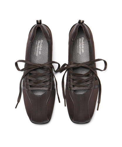 รองเท้าผ้าใบ BLISS LACEUP SNEAKERS - CHOCO