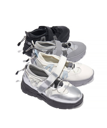 รองเท้าผ้าใบ BRYN VELCRO SNEAKERS - SILVER