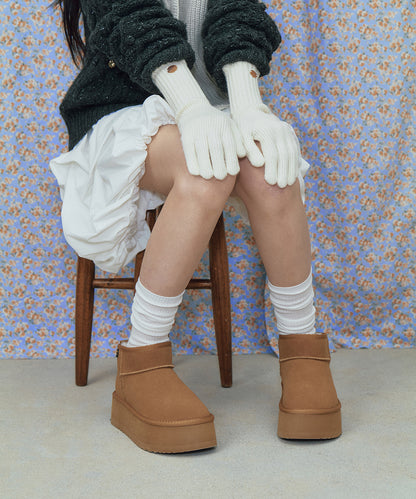 รองเท้าบูทกันหนาว ORIGINAL MAXI FLATFORM BOOTS MINI (3.5inch) - CHESTNUT