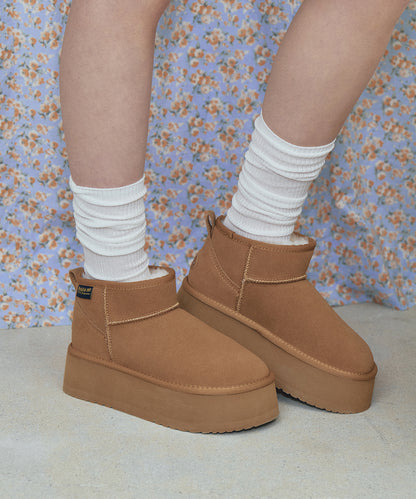 รองเท้าบูทกันหนาว ORIGINAL MAXI FLATFORM BOOTS MINI (3.5inch) - CHESTNUT