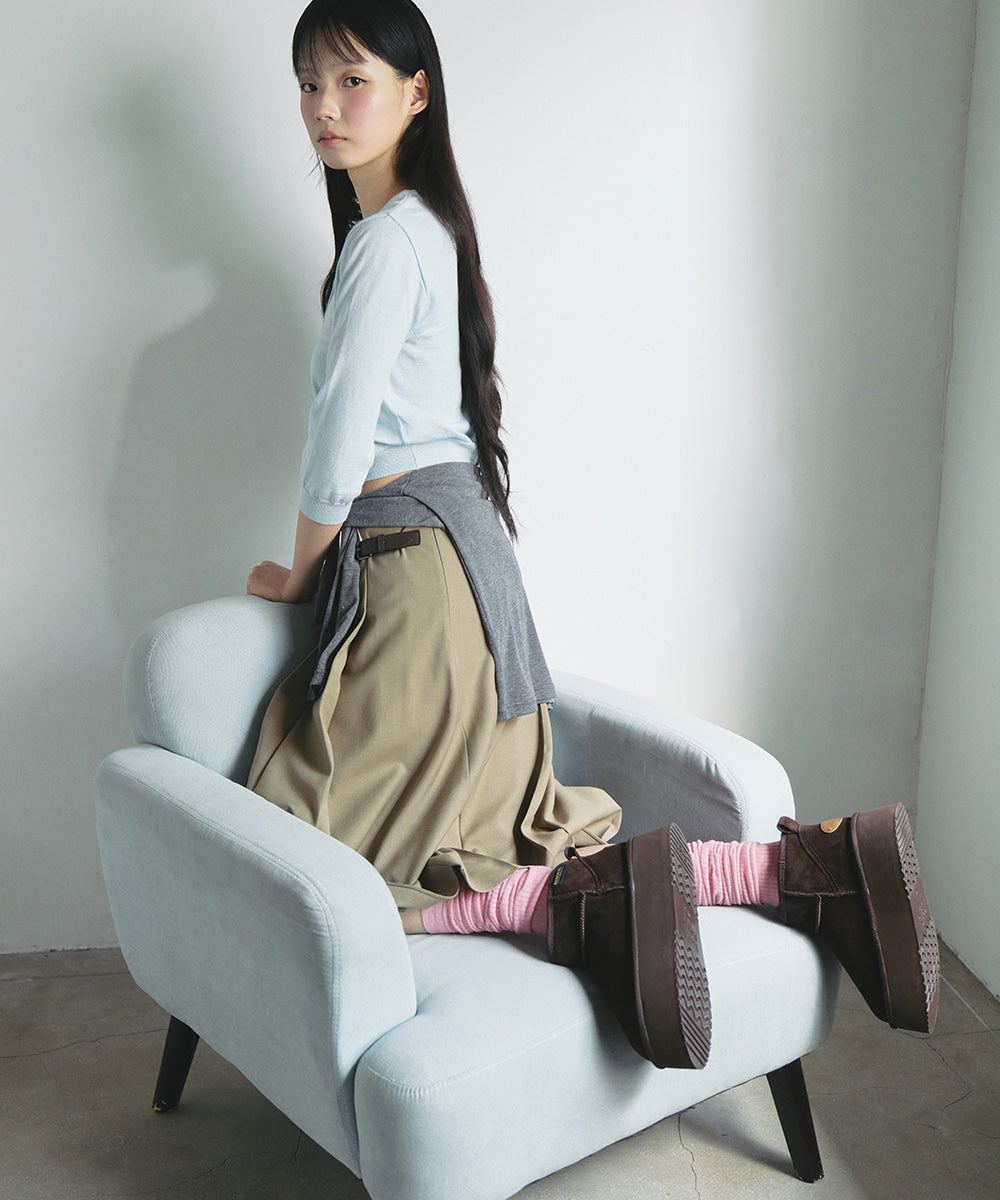 ORIGINAL MAXI FLATFORM BOOTS MINI (3.5inch) - CHOCO