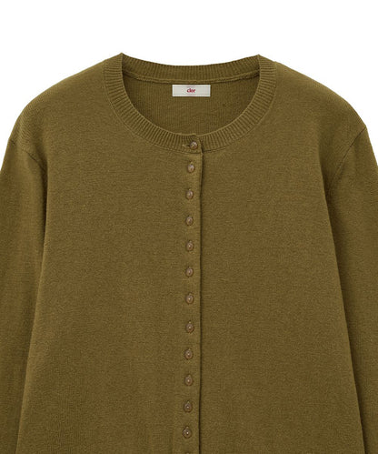 เสื้อคาร์ดิแกน CLASSIC WOOL CARDIGAN - OLIVE