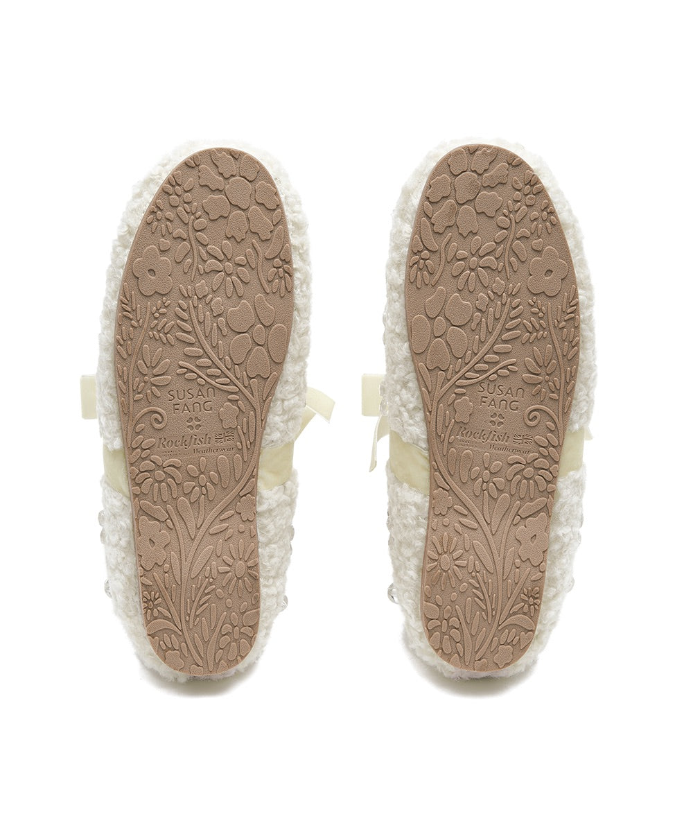 รองเท้าแมรี่เจน X SUSAN FANG FURRY MARYJANE - CREAM