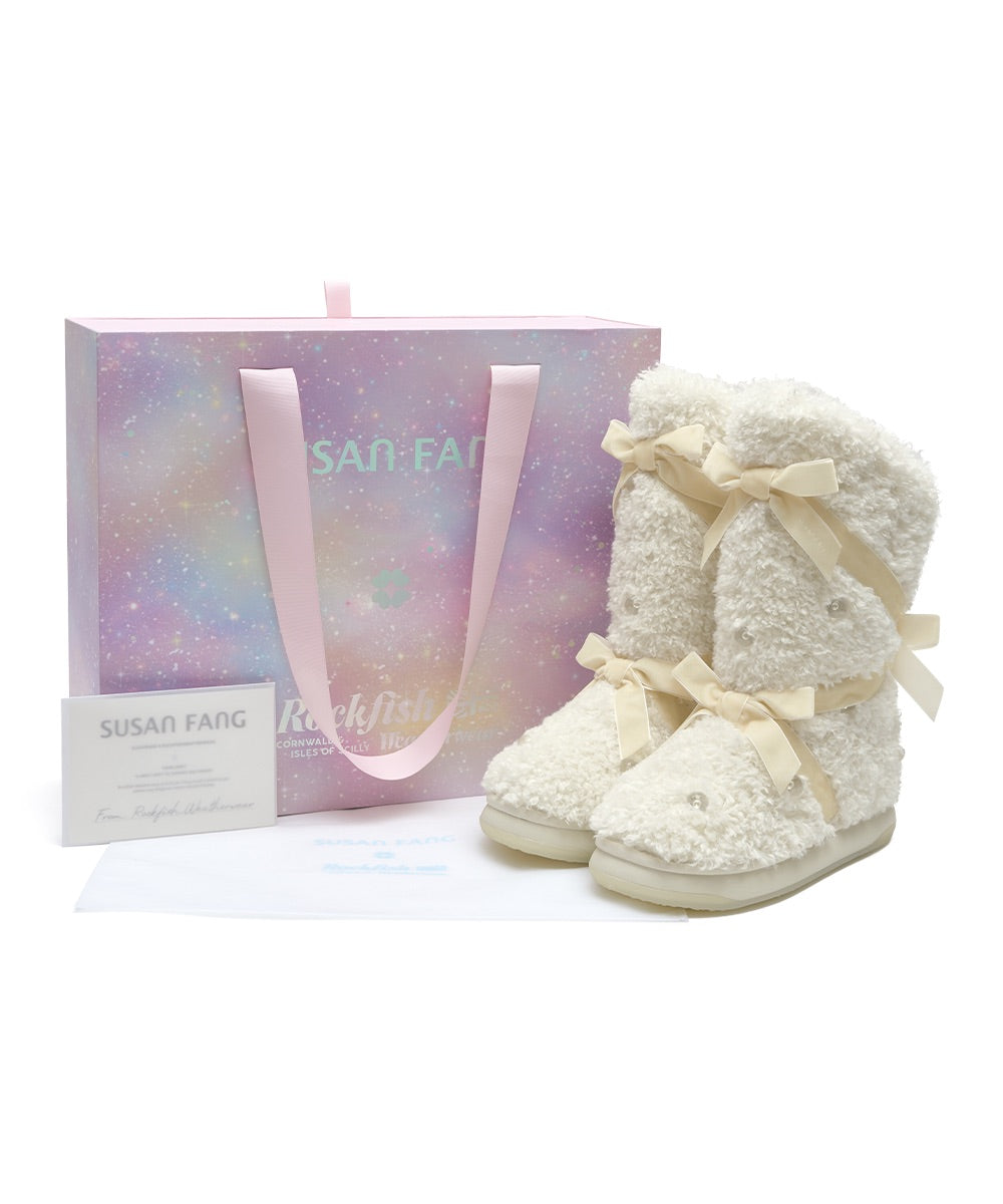 รองเท้าบูทกันหนาว X SUSAN FANG FURRY MIDDLE BOOTS - CREAM