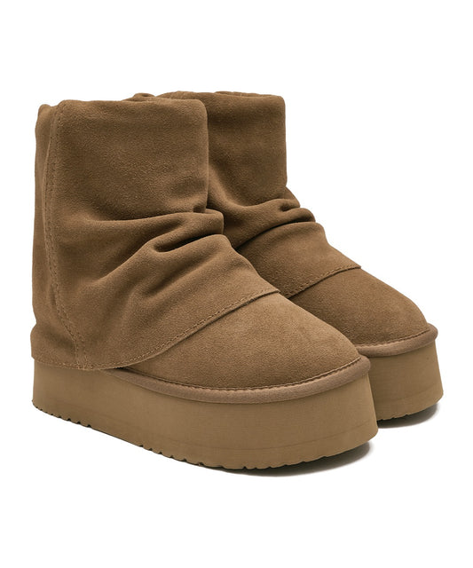 MAXI FOLDED BOOTS SHORT (6inch) - CHESTNUT