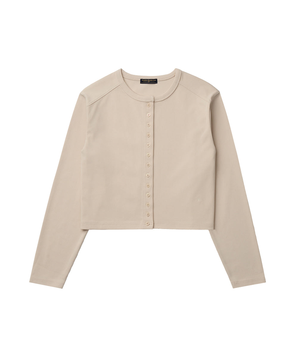เสื้อคาร์ดิแกน COTTON ESSENTIAL CARDIGAN - CREAM