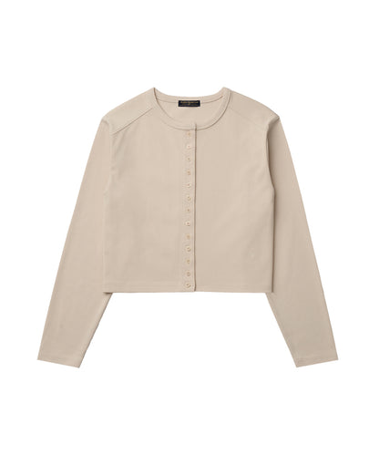 เสื้อคาร์ดิแกน COTTON ESSENTIAL CARDIGAN - CREAM