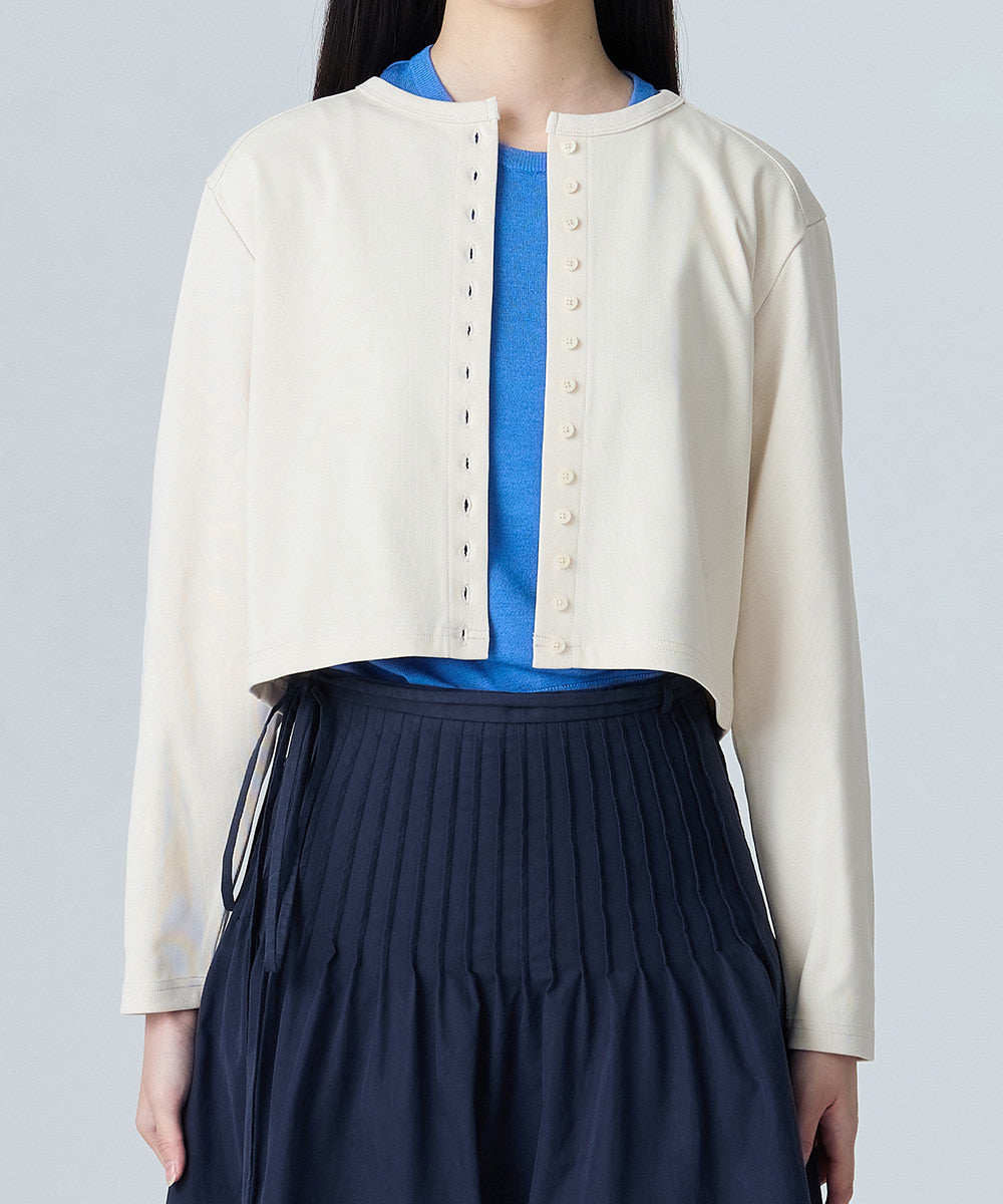 เสื้อคาร์ดิแกน COTTON ESSENTIAL CARDIGAN - CREAM