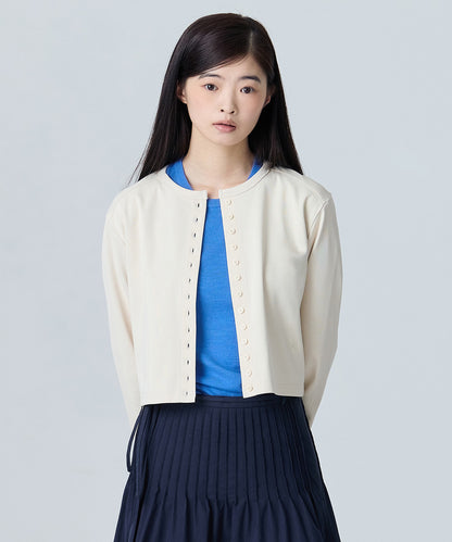 เสื้อคาร์ดิแกน COTTON ESSENTIAL CARDIGAN - CREAM
